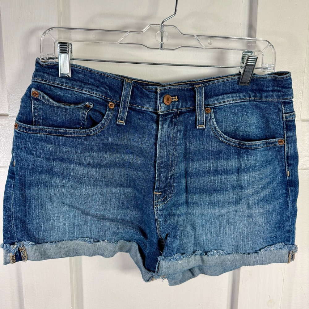 J. Crew‎ Mercantile Denim Shorts Distressed Frayed Cuffed Blue Size 29